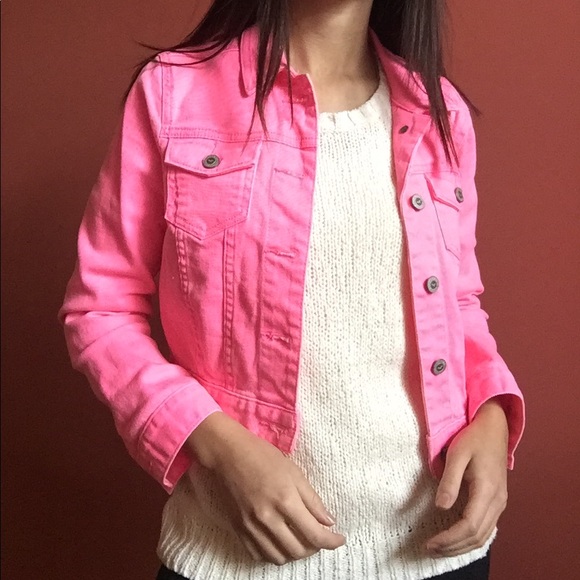 Hollister Jackets & Blazers - EUC Hollister pink denim jacket